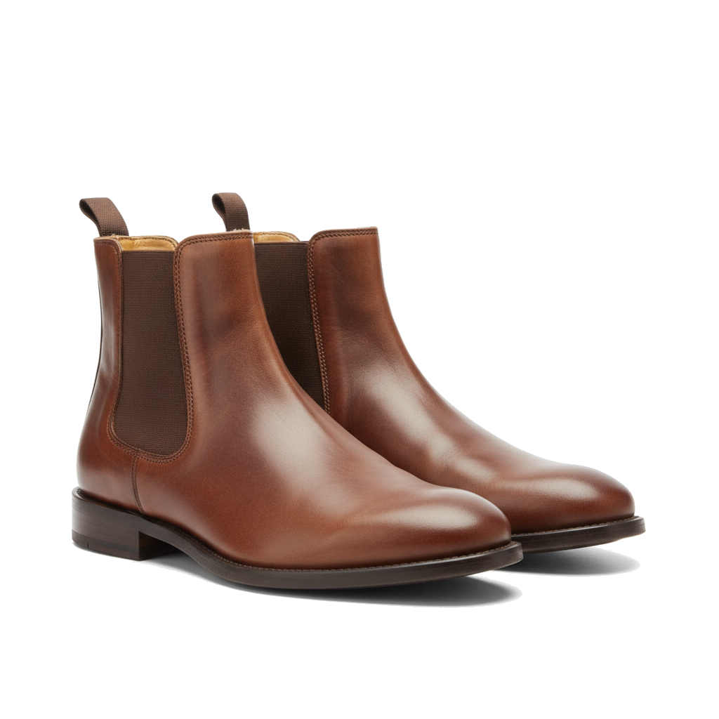 Aurelle Brown leather chelsea boots