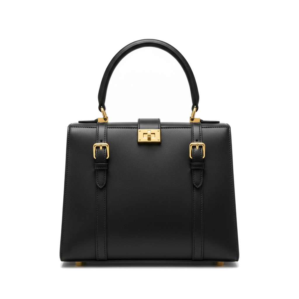 Vela Atelier Black structured leather handbag
